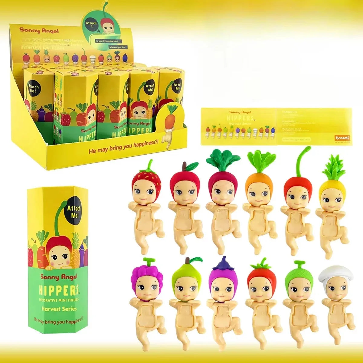 1Set Sonny Angel Blind Box 20th XMAS Love Hippers Back Dreaming Fruit Vegetable Series Toys Adult Figure Doll Valentine's Day