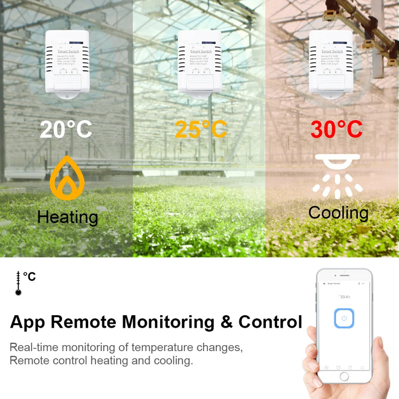 Wifi eWeLink TH16 Switch Temperature Humidity Monitor Meter With Sensor Cable Smart Home Automation Kit Alexa Echo Voice Control