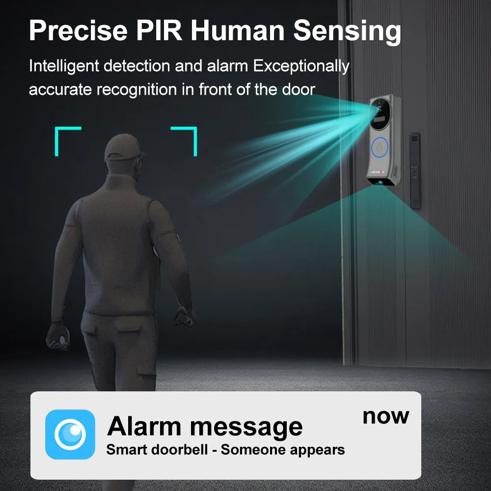 LS VISION 4MP WiFi Dual Screen Video Doorbell Wireless Dual Lens Motion Detection 2-Way Audio Battery Doorbell Camera with Chime