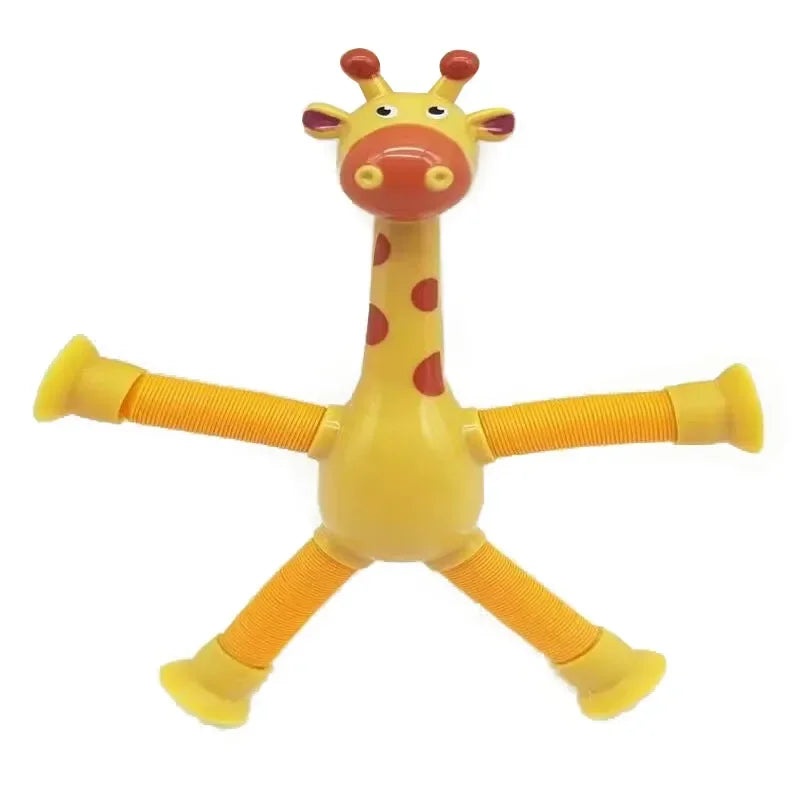 Children Suction Cup Toys Pop Tubes Stress Relief Telescopic Giraffe Fidget Toys Sensory Bellows Toys Anti-stress Squeeze Toy