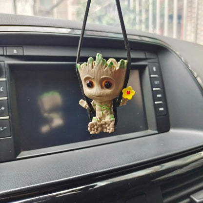 Deadpool Groot Anime Action Figure Sitting Posture Model X-Men Mini Doll Car Decoration Marvel Collection Figurine Toys Gift