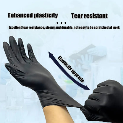 100Pc Disposable Gloves Black Nitrile Protect Gloves For Household Painting Mechanic Tattoos XS S M L XL Men Women Child Gloves