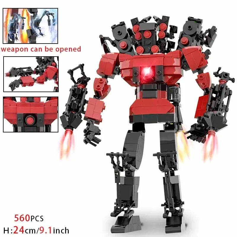New Skibidi Toilet Weapon Titan TVMan Figure Building Block Toys For Boy Speakerman Bricks DIY Model Toy For Kid Adult Xmas Gift