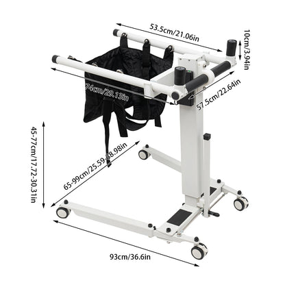 Lift Transfer Chair Car Electric Wheelchair Lift Adjustable Bedside Bathroom Rolling Shower Chairs for Elderly, Patient,Disabled