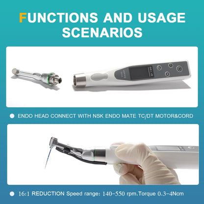 AI-Endo-MT Dental Smart Wireless Endo Motor With LED Lamp 16:1 Standard Contra Angle Handpiece Endodontic Root Canal Treatment