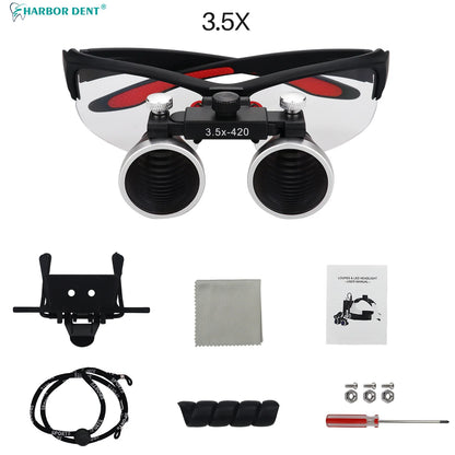 Dental Loupes 3.5x2.5x 320-420mm Goggles Lab Medical Binocular Magnifier Dental Surgery Surgical Optical lens magnifying Glass