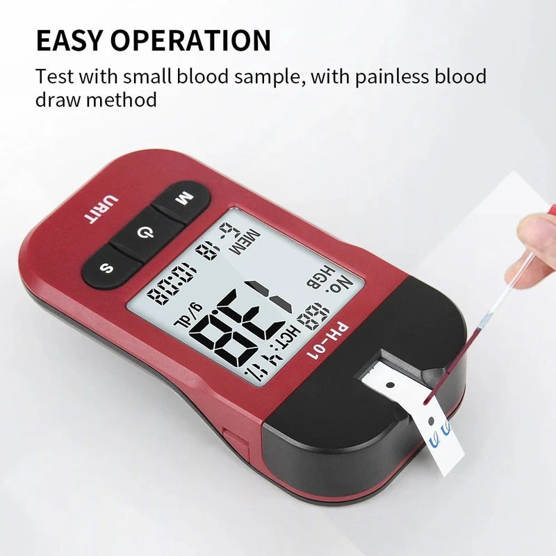 For URIT Hemoglobin Analysis Tester Meter Home Hb Analyzer Anemia Tester Strip Heme Test With 50 Test Paper Home Medical