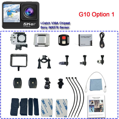 Action Camera 5K 4K60FPS EIS 48MP Wi-Fi Dual Screen 170D 8X Zoom Pre Record 30M Waterproof Sport Camera With Sony IMX576 Lens