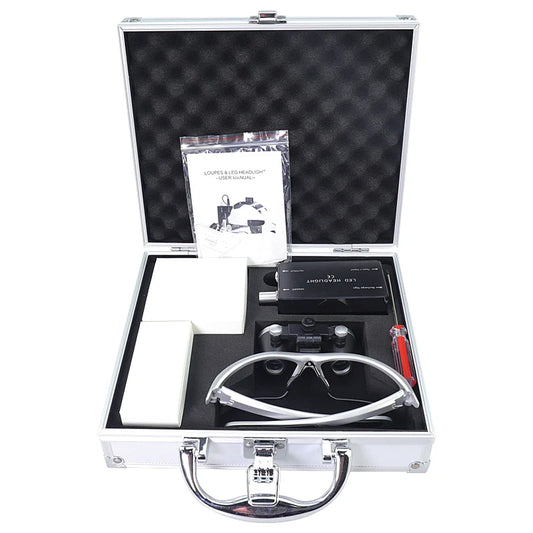 Dental Loupes 2.5/3.5x Black  Magnifier Lab Medical  Magnification Binocular Magnifier Headlight Headlamp 5W Seperately