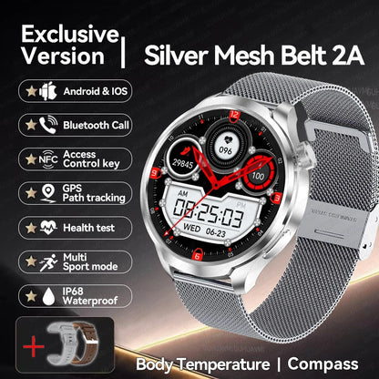 2024 New For HUAWEI Outdoor Sports Smart Watch Men AMOLED Screen NFC GPS Compass Heart rate Waterproof Bluetooth Call SmartWatch