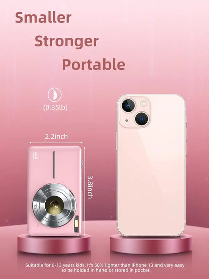 FHD 1080P Camera, Digital Point and Shoot Camera with 16X Zoom Anti Shake, Compact Small Camera for Boys Girls Kids