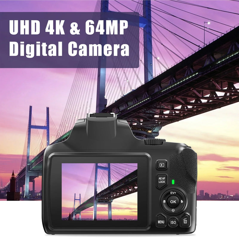 40X Digital Zoom Cameras for Photography 4K Optical Vlog Camera for YouTube with Flash 64MP WiFi Livestream Webcam Video Camera
