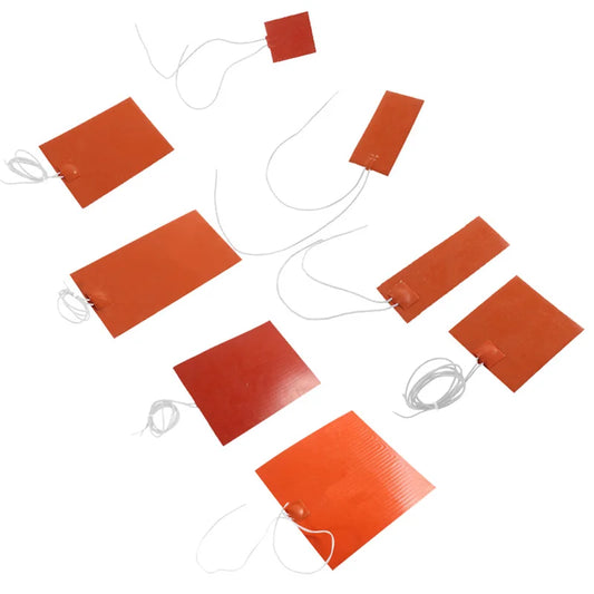 5V/12V/24V/220V 0.4W Silicone Heating Pad Rubber Heat Mat Waterproof Heated Bed Plate Flexible 3D Printer Pad Household Tool