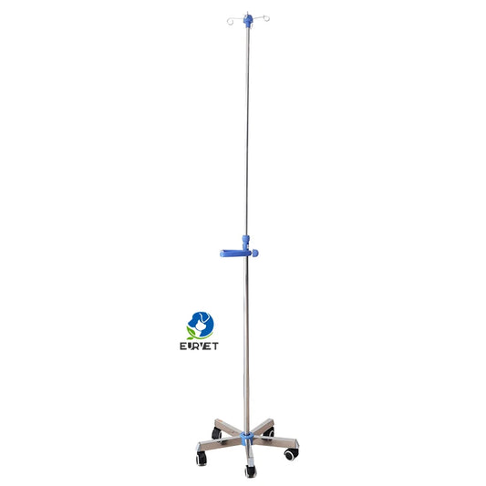 EUR PET medical portable removable iv drip pole stand for  with 4 hooks as Hospital Furniture
