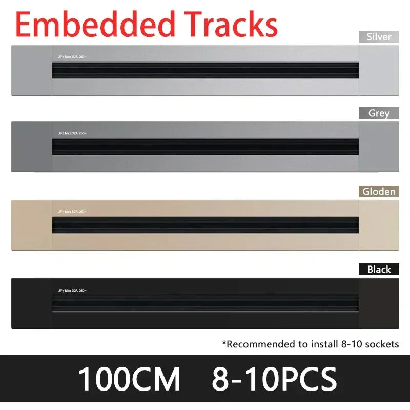 Power Movable Power Track Socket Appliances Popular US/UK/EU/FR Universal Outlets Wall Electrical Plug Adapter with USB/LED