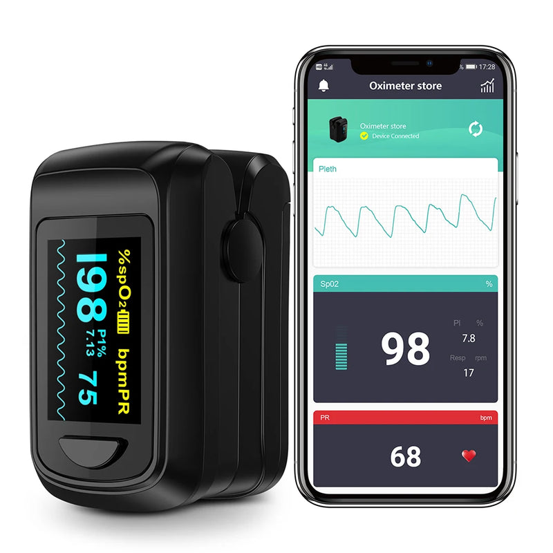 HealthTree Finger Pulse Oximeter SPO2 PR PI RR Blood Oxygen Saturation Meter Heart Rate Monitor OLED Oximetro De Dedo