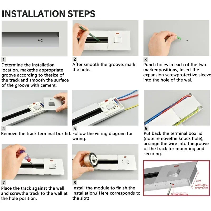 Power Movable Power Track Socket Appliances Popular US/UK/EU/FR Universal Outlets Wall Electrical Plug Adapter with USB/LED