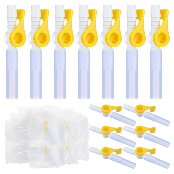 15 Pack Catheter Valve Urine Drainage Catheter Bag Valves with Smooth Edges and Silicone Tubing