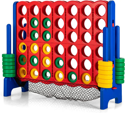 Giant 4-in-A-Row, Jumbo 4-to-Score Giant Games for Kids & Adults, Indoor Outdoor Party Family Connect Plastic Game, 4 Feet Wide