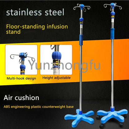 Medical IV pole stand adjustable Infusion stand convenient and durable drip stand