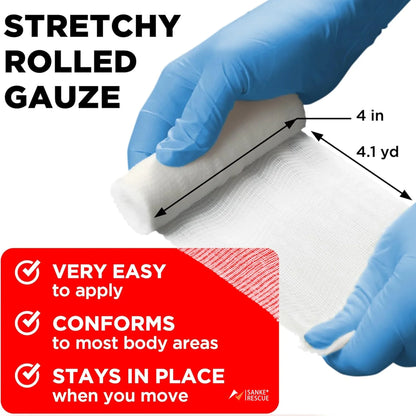 12-24pcs/lot 7.5cmX4.5m Cotton PBT Elastic Bandage Medical Supply Conforming First Aid Gauze For Wound Dressing Emergency Care