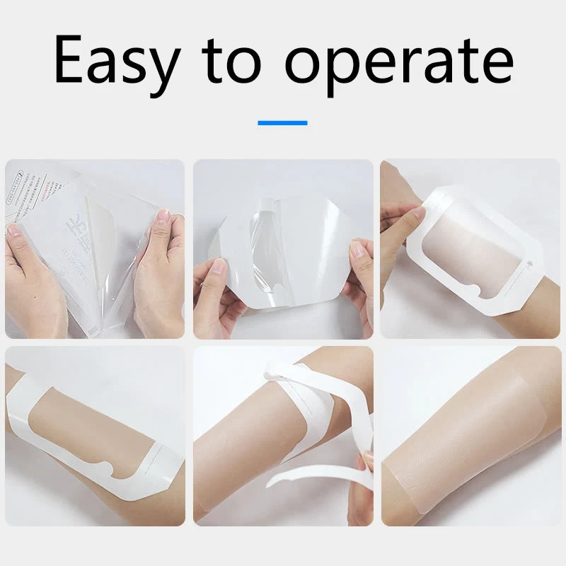10Pcs Transparent Film Dressing Waterproof Wound Bandage Adhesive Patches Post Infusion Indwelling Needle Fixing Paste