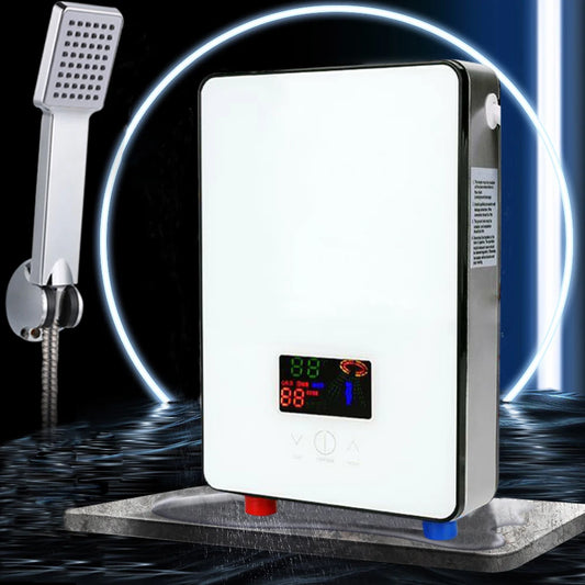 Sweetmile 110V 4500W Electric Water Heater High Precise Thermostat LED Touch Screen with Shower Head Outlet Pipe 30-55℃