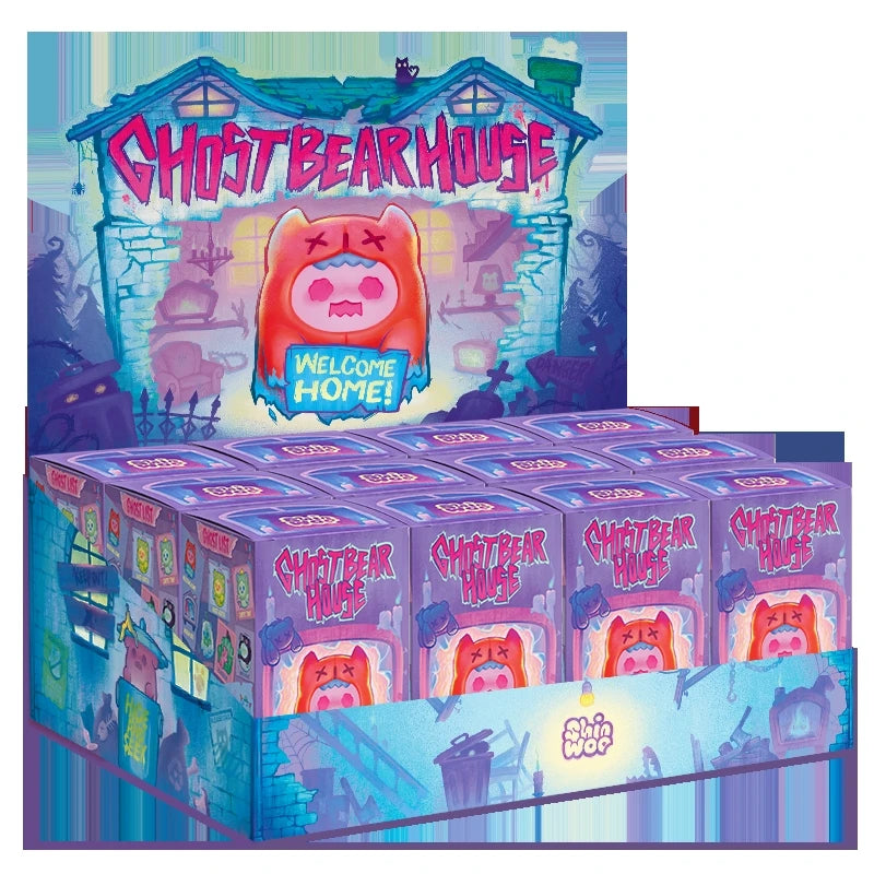 Finding Unicorn ShinWoo Ghost bear house Series  Blind Box Toys Cute Action Anime Figure Kawaii Mystery Box Designer Model  Gift