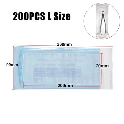 200/20/10PCS Disposable Self-sealing Sterilization Pouches Bags 7 Sizes Medical-grade Bag Disposable Nail Art Tattoo Accessories