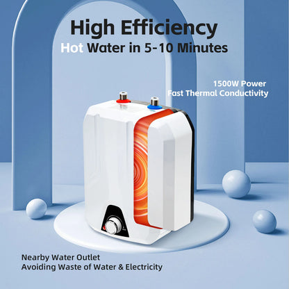 1500W Electric Water Heater Kitchen Household Electrical 8L/2.1GL Huge-110V Instant Hot Water for Kitchen RV Trailer Bathroom