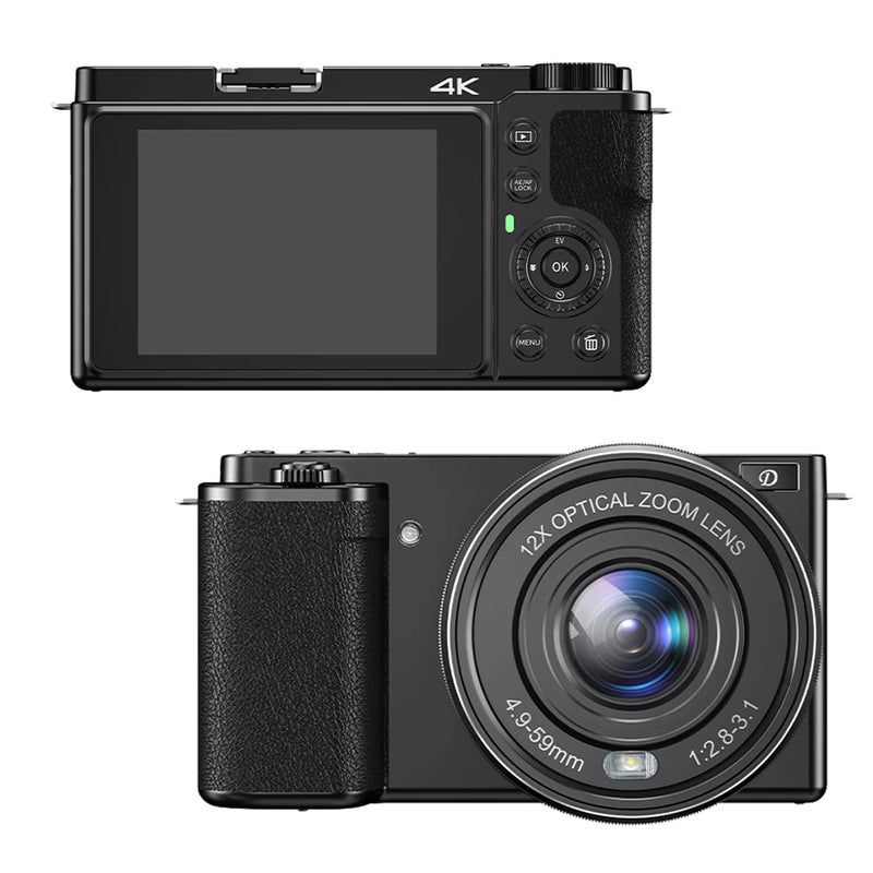 Komery 12X Optical Zoom SLR DSLR Camera 4K 64MP HD Digital Cameras For Photography Auto Focus WiFi Video Vlog Webcam Camcorder
