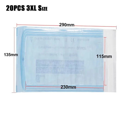 200/20/10PCS Disposable Self-sealing Sterilization Pouches Bags 7 Sizes Medical-grade Bag Disposable Nail Art Tattoo Accessories