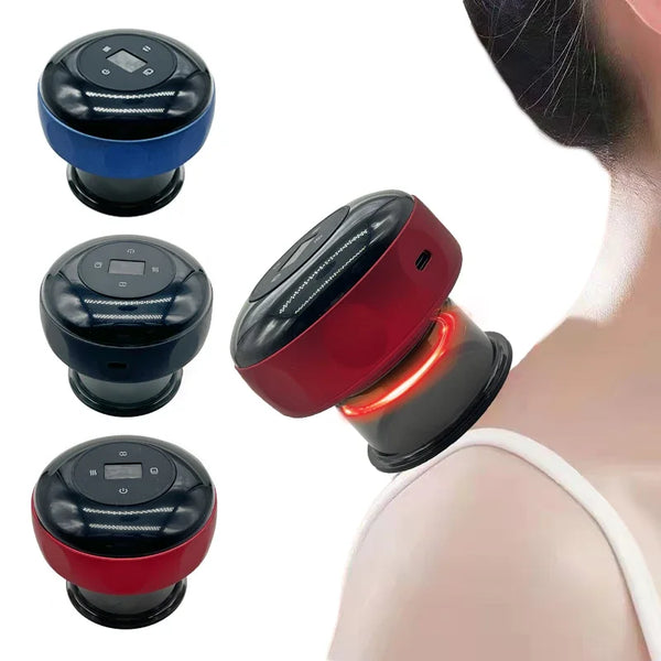 Smart Electric Vacuum Cupping Device Body Scraping Massager Heating Suction Cup Device Back Neck Arm Massger Fatigue Relief