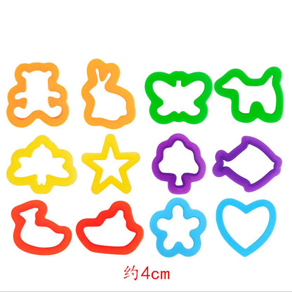 DIY Creative Dough Cutting Kit Plastic Knife Set Mold 3D Plasticine Mold Modeling Clay Accessories For Children Educational Toys