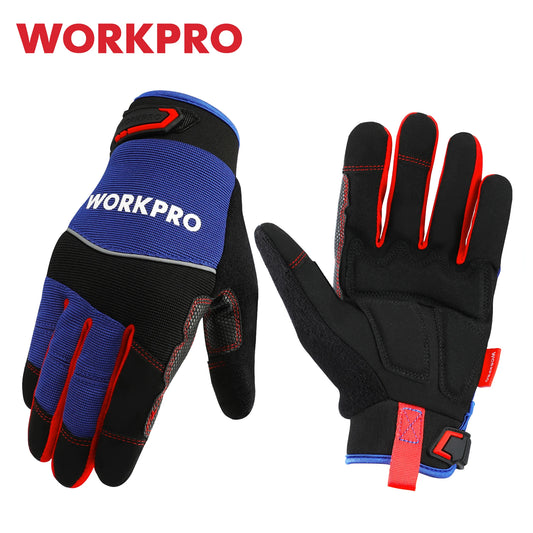 WORKPRO Safety Work Gloves Mechanic Working Gloves for Men Women Touch Screen Terry Fabric Non-Slip