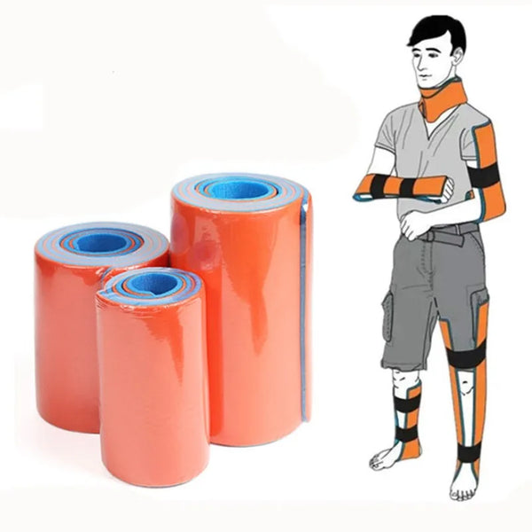 Plastic Polymer Emergency Medical Splint Roller Fracture Fixed Waterproof Washable Neck Leg Arm Rescue First Aid Support Bracket