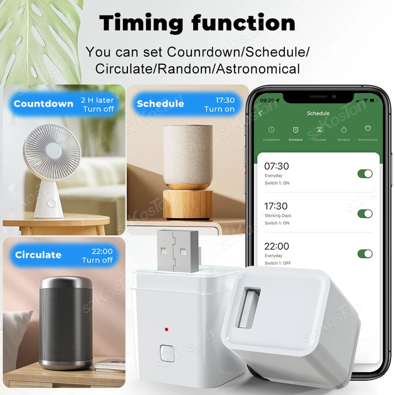 Tuya Smart WiFi Zigbee 1-3 Gang Mini USB Power Adaptor Charging Plug Smart Life APP Timing Voice Control Via for Alexa Google