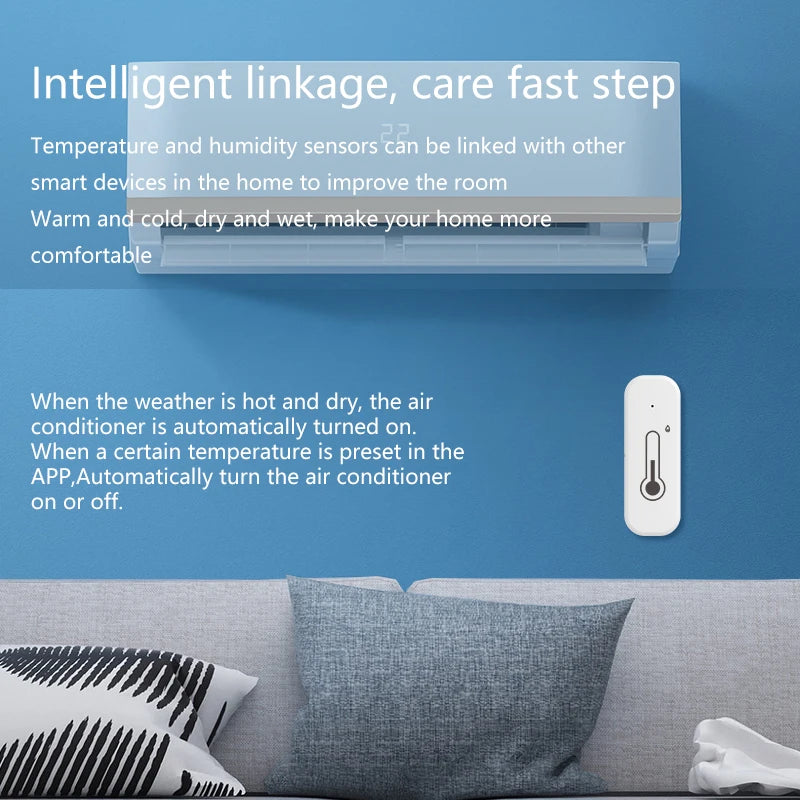 Tuya Smart WiFi Bluetooth Temperature And Humidity Sensor Indoor Thermometer Hygrometer Monitoring Works With Alexa Google Home