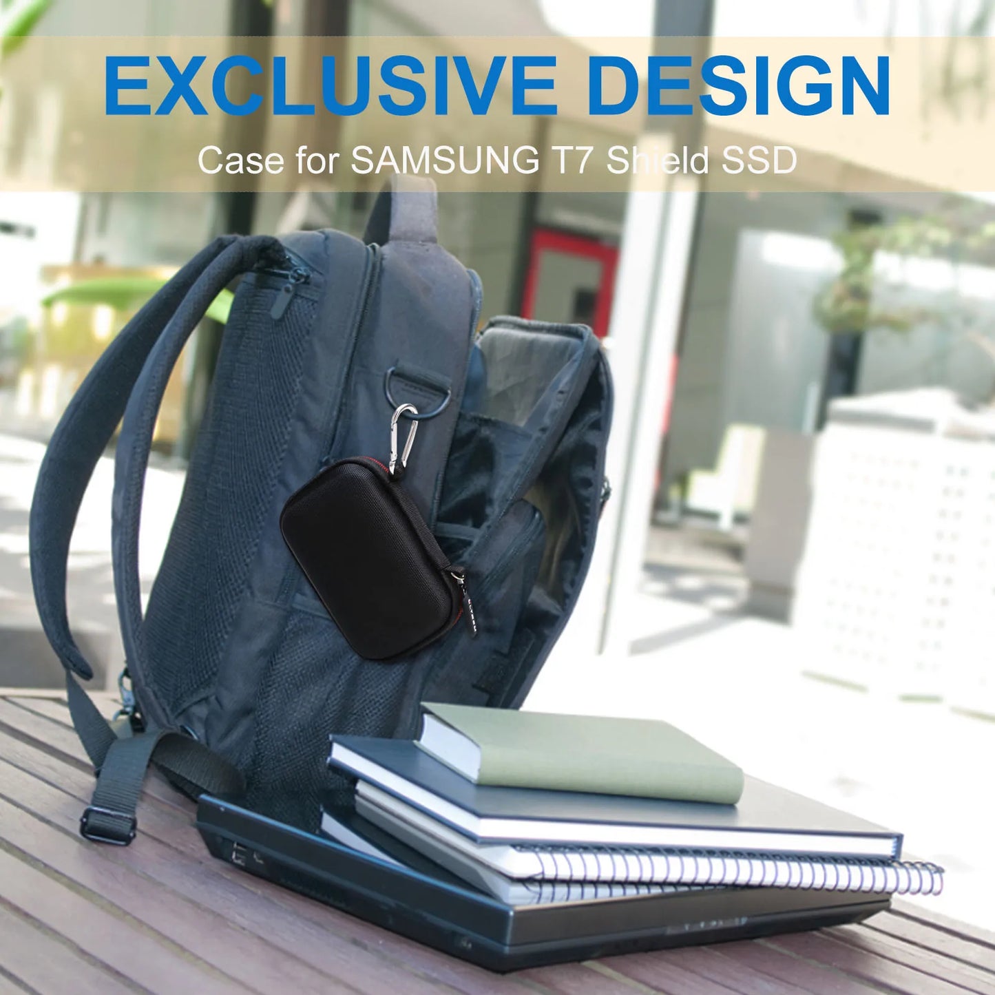 LTGEM EVA Hard Case for Samsung T7 Shield 1TB 2TB Portable SSD External Solid State Drive Protective Travel Carrying Storage Bag