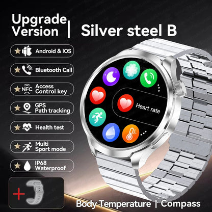 2024 New For HUAWEI Outdoor Sports Smart Watch Men AMOLED Screen NFC GPS Compass Heart rate Waterproof Bluetooth Call SmartWatch