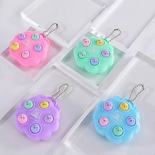 Fun Whack A Mole Keychains Decompression Fidget Toys Children Toys For Kids Simple Dimples Portable Fingertip Antistress Toys