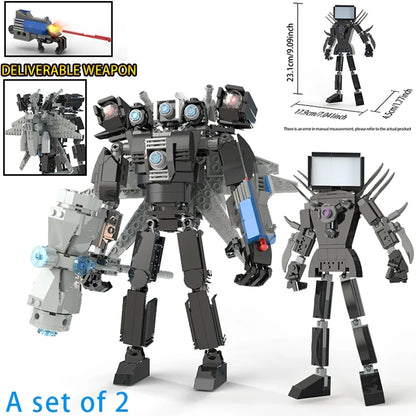 New Skibidi Toilet Weapon Titan TVMan Figure Building Block Toys For Boy Speakerman Bricks DIY Model Toy For Kid Adult Xmas Gift