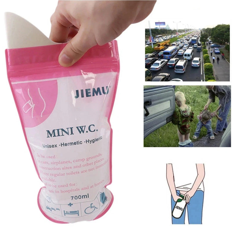 4PCS 700ml Outdoor Emergency Urinal Bag Portable Car Urine Bag Vomiting Bag Mini Mobile Toilet Suitable For Man Woman Child