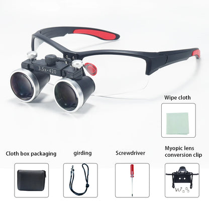 Dental Loupes 3.5x2.5x 320-420mm Goggles Lab Medical Magnifier Dentists Surgical Optical Lens Magnifying Glass Blue