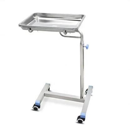 Hot Selling Hospital Instrument Height Adjustable Medical Stainless Steel Tray Table Mayo Trolley
