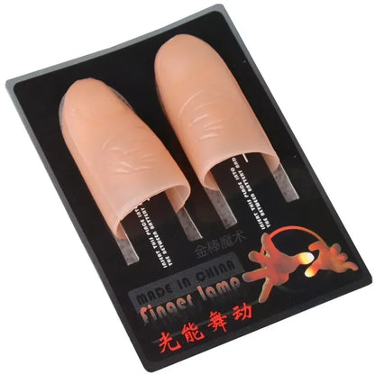 2 Pcs/set Magic Thumbs Light Toys for Adult Magic Trick Props Red Light Led Flashing Fingers Halloween Party Toys for Children