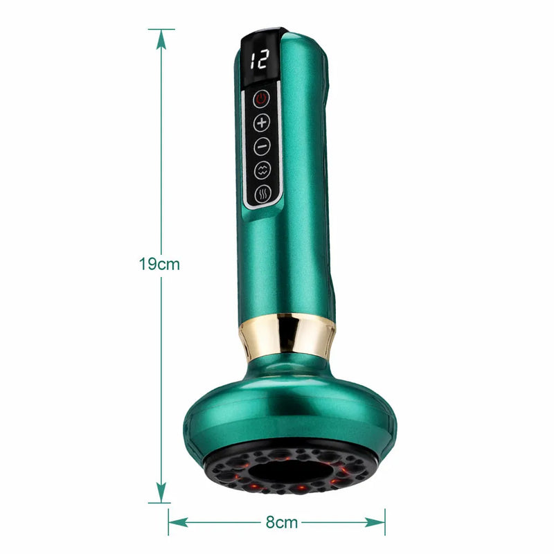 Electric Cupping Massager, Vacuum Suction Cup GuaSha Instrument Anti Cellulite Beauty Scraping Infrared Heat Slimming Massager