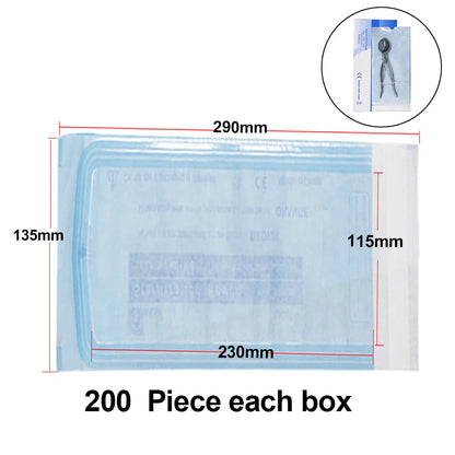 200 PCS Self Sealing Sterilization Pouch Bags for Nail Tools Grade Paper Disposable Dental Tattoo Accessories Tool Storage Bag