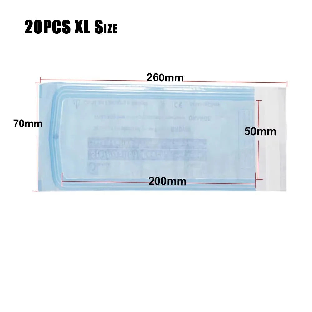 200/20/10PCS Disposable Self-sealing Sterilization Pouches Bags 7 Sizes Medical-grade Bag Disposable Nail Art Tattoo Accessories