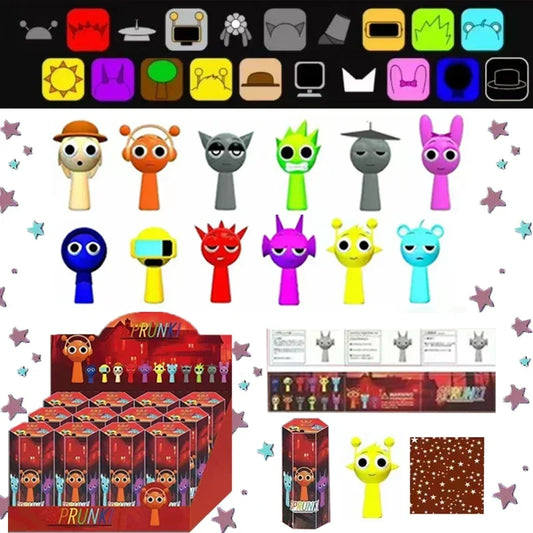 Sonny Angel Sprunki Plush Blind Box Figures Toy Tabletops Decorations Cartoon Kids Handmade Mini Dolls Mystery Christmas Gifts